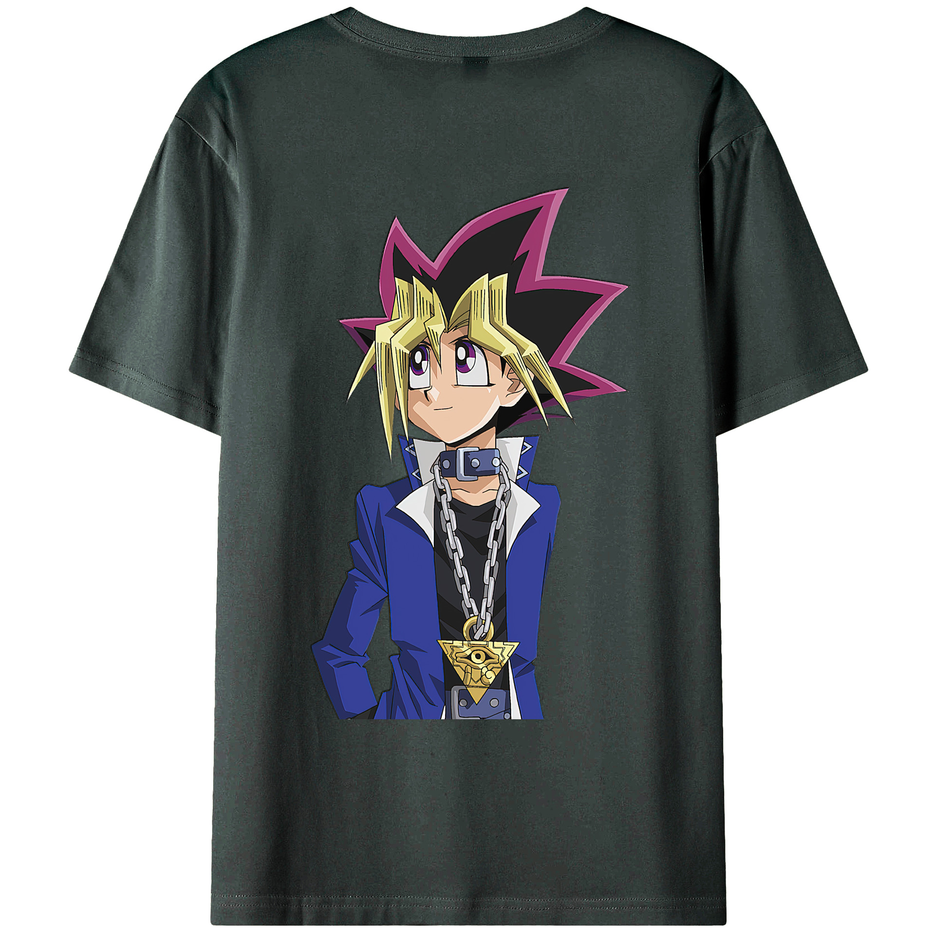 （画像用） 遊☆戯☆王 Yu-Gi-Oh! 綿100％ メンズ半袖Tシャツ（バックプリント） 通気性